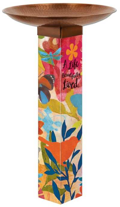 Sentimental Journey Art Pole Bird Bath 5x5